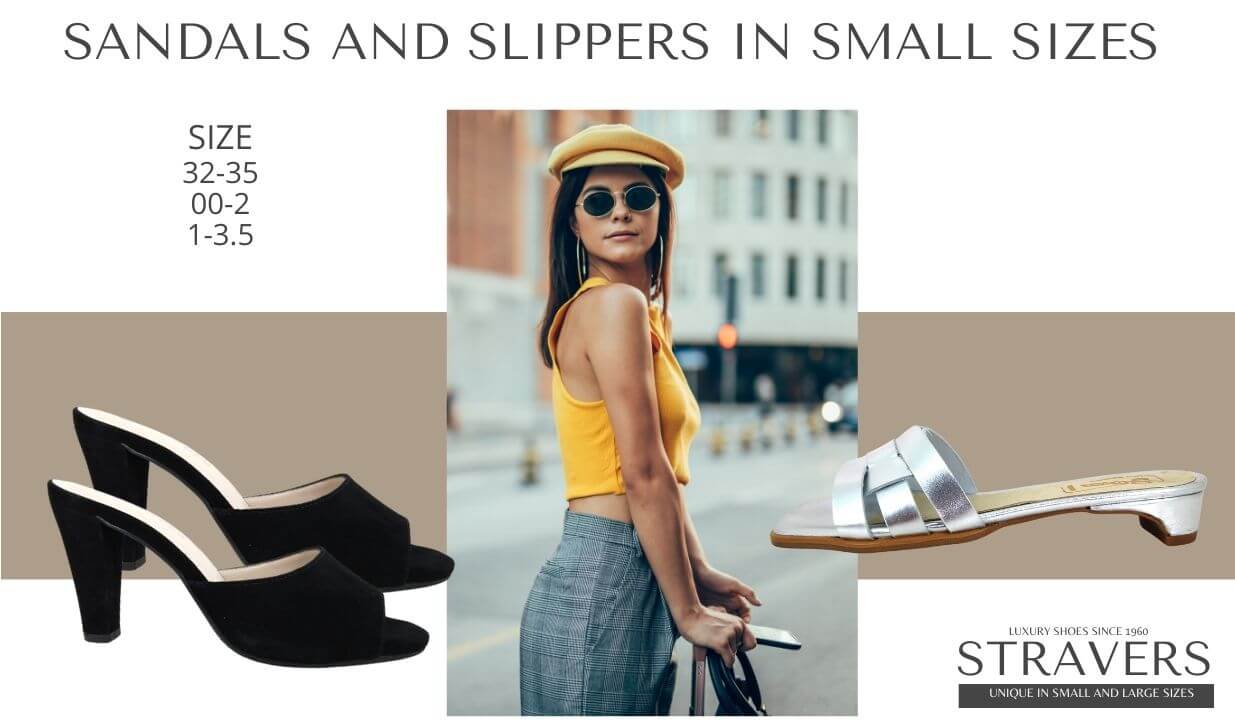 Sandals & Slippers in small sizes | Stravers | small women's shoes