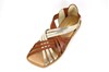 Flat sandals with quare nose - brown silver view 2
