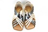 Flat Sandals with quare nose - gold, platinum view 3