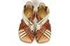 Flat sandals with quare nose - brown silver view 3