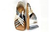 Flat Sandals with quare nose - gold, platinum view 4