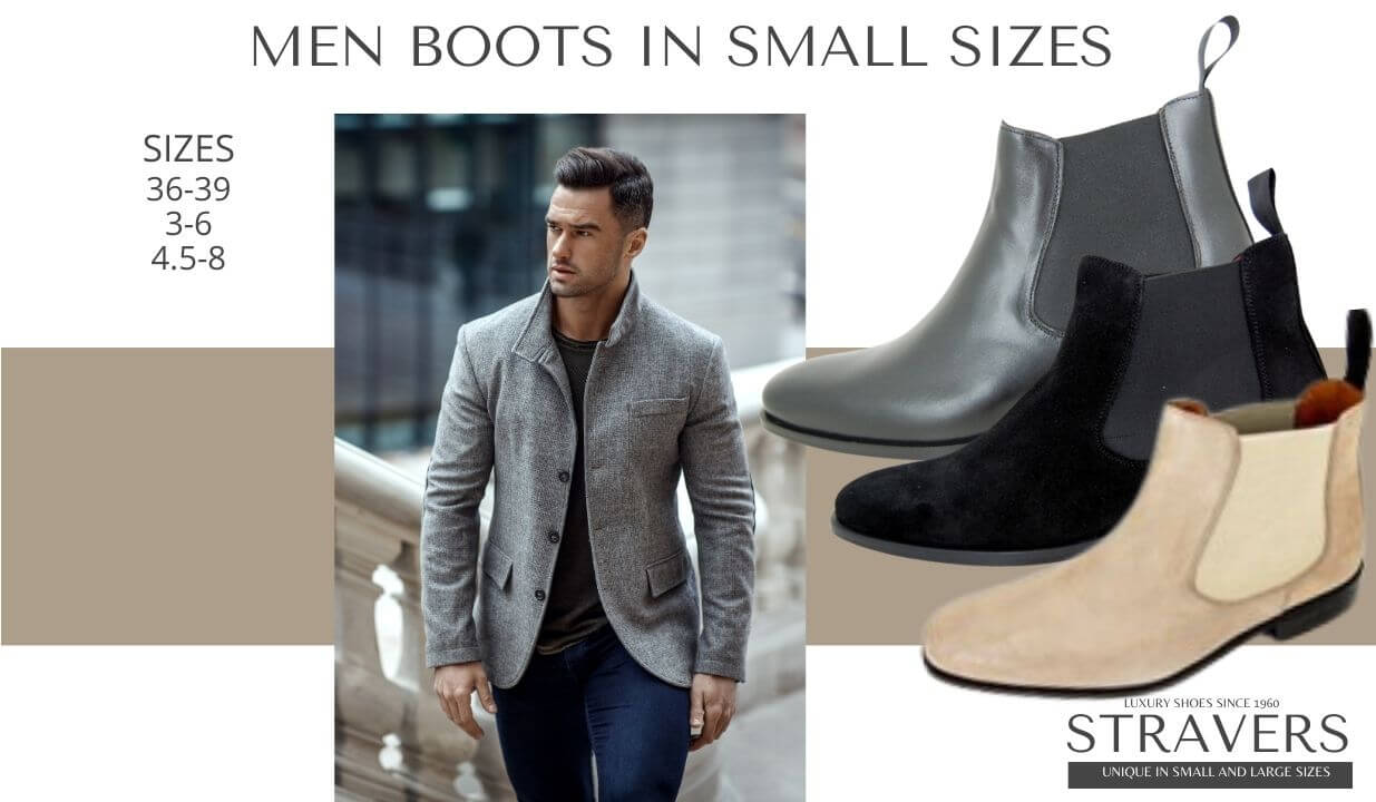 Mens Boots in small sizes | Stravers | small men's shoes