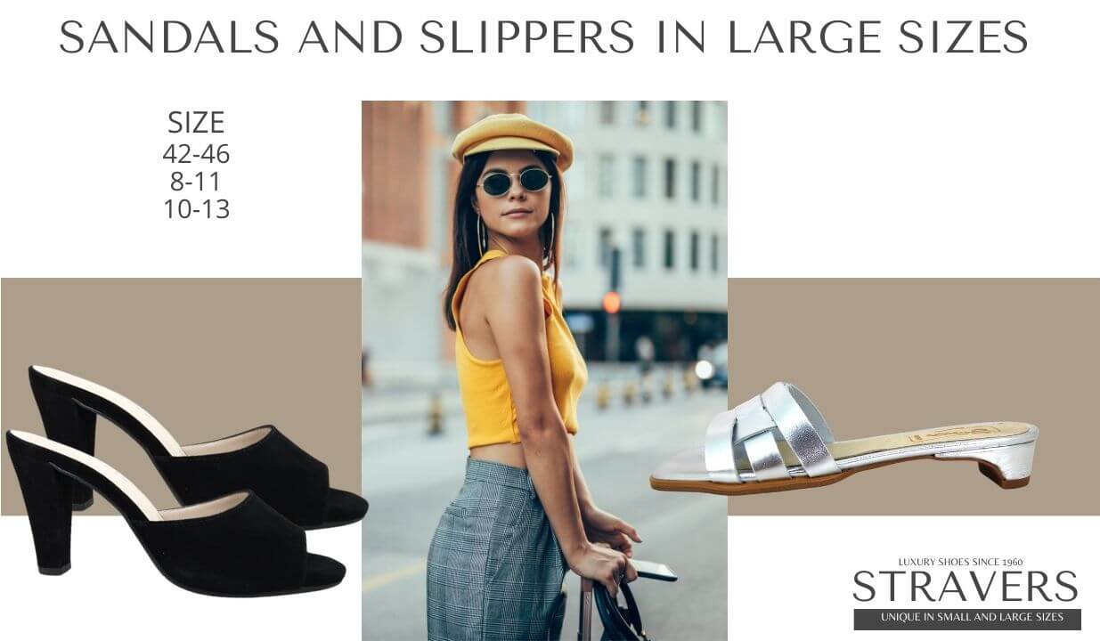 Sandals & Slippers in large sizes | Stravers | large women's shoes