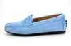 Italian Mocassins Loafers Women - Light blue suede