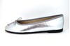 Silver leather ballerinas view 1