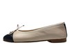 Supple patent nose ballerina - pale beige leather view 1