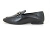Leather Loafers with Chain - black view 1