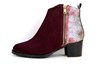 Casual Chic Bordeaux Ankle Boots with Low Heels view 1