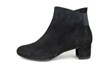 Black Soft Suede Short Boots with Low Heels view 1