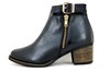 Chic Cool Ankle Boots Low Heels - black leather view 1