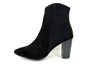 Pointed short boots - black suede view 1