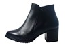 Ankle boot blockheel and pointed toe - black leather view 1