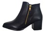 Pointed Block Heel Ankle Boots - black leather view 1