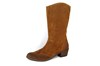 Cowboy Boots with Heel and Zipper - brown suede view 1