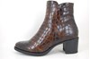 Croco Leather Ankle Boots Brown Black view 1