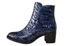 Unique croco-look ankle boots - blue/black