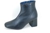 Short Boots with Square Toe Block Heel - black leather view 1