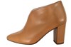 Ankle-high V-Cut boots with block heel - brown leather view 1