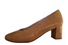 Comfortable pumps with subtle print - brown suede view 1