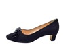 Black suede pumps with bow view 1