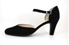Luxury Black Suede Pumps with Straps view 1