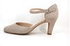 Beige Pumps with Ankle Straps - taupe view 1