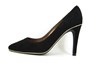 Pointed black suede heels view 1