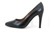 Pointed black leather pumps view 1