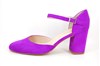 Pumps with Ankle Straps aand Block Heels - neon fuchsia view 1