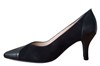 Elegant pump with leather and suede combination -black view 1