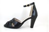 Heeled Peep Toe Pumps with Ankle Strap - black view 1