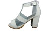 White Heeled Sandals with Straps view 1