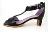Peeptoe Sandals with Ankle Strap and Heels - black view 1