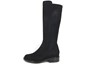 Comfortable Flat Heeled Long Boots - black suede view 1