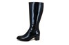 Comfortable Long Leather Boots - black view 1