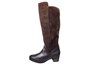 Sturdy brown leather boots view 1