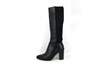 Pointed elastic leather boots view 1