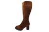 Block Heel Long Boots with Profile Sole - brown | Small Size | Boots ...