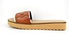 Womens leather slippers - natural gold view 1