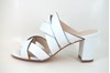 Exclusive Mule Sandals with Heels - white leather view 1