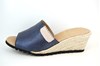 Espadrilles Wedge Heel Slippers - blue leather view 1