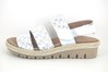 Luxury Leather Raffia Look Sandals - white silver view 1