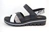 Comfortable Trendy Sandals - black white snake print view 1