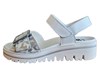Sandals jadjustable straps -silver/white leather view 1