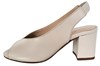 Peeptoe Slingback with blockheel - cream whith leather view 1