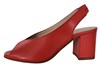 Peeptoe Slingback with blockheel -red leather view 1