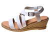 Espadrilles sandals wedge heeled and leather straps - white view 1