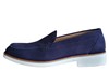 Loafer with white sole - blue suede