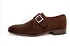 Monk Strap Shoes - brown suede