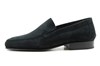 Black suede business men's loafers view 1